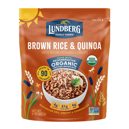 Pack of 6, Lundberg Organic 90-Second Brown Rice & Quinoa, 8 oz