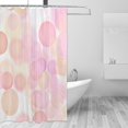 thumbnail image 3 of YFYANG Waterproof Bathroom Shower Curtain, Pink Circle Pattern Shower Curtain Set with Hooks, Home Bathroom Tub Decor - 72 "x72", Plastic Hooks, 3 of 6