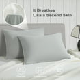 thumbnail image 2 of BlessLiving Cooling Pillowcases Queen, Breathable Envelope Closure Bedding Pillow Cover, Set of 2, 20" x 30", Silver Gray, 2 of 9