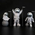 thumbnail image 4 of 3pcs Astronaut Figurines Cake Topper, Miniature Astronaut Toys Ornament Home Arts and Crafts Desktop Accessories Tabletop Decoration, White, 4 of 4
