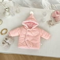 thumbnail image 2 of Hrsba Boys Girls Winter Outerwear Coats,Casual Jacket for Kids,Children's Solid Color Coat Hooded Jacket With Warm Jacket,Pink,80, 2 of 4