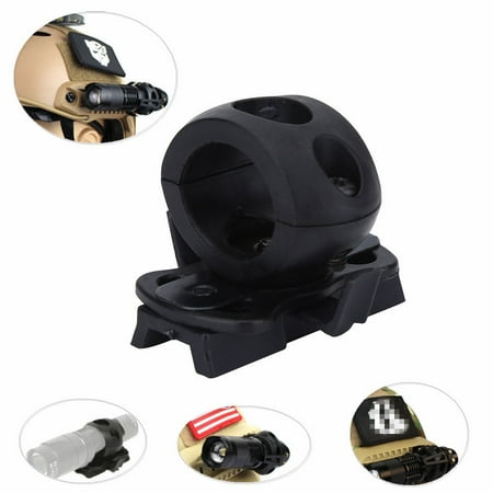 Flashlight Bracket - Yosoo Helmet Flashlight Holder Mount - Tactical Airsoft Quick Release Flashlight Clamp Fit FAST Helmet Rail - Portable Plastic Torch Mount Flashlight Holder Bracket for Helmet