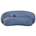 thumbnail image 2 of Furniture of America Caro Modern Chenille Low Profile Sofa with Pillows, Denim Blue, 2 of 5