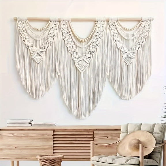 Macrame Bohemian Tapestry, 43'' X 32'' Large Bohemian Wall Decor, Boho Tapestry Wall Hanging, Macrame Wall Decor, Wall Decor For Bedroom, Ideal For Living Room, Wedding & Party Home Decor