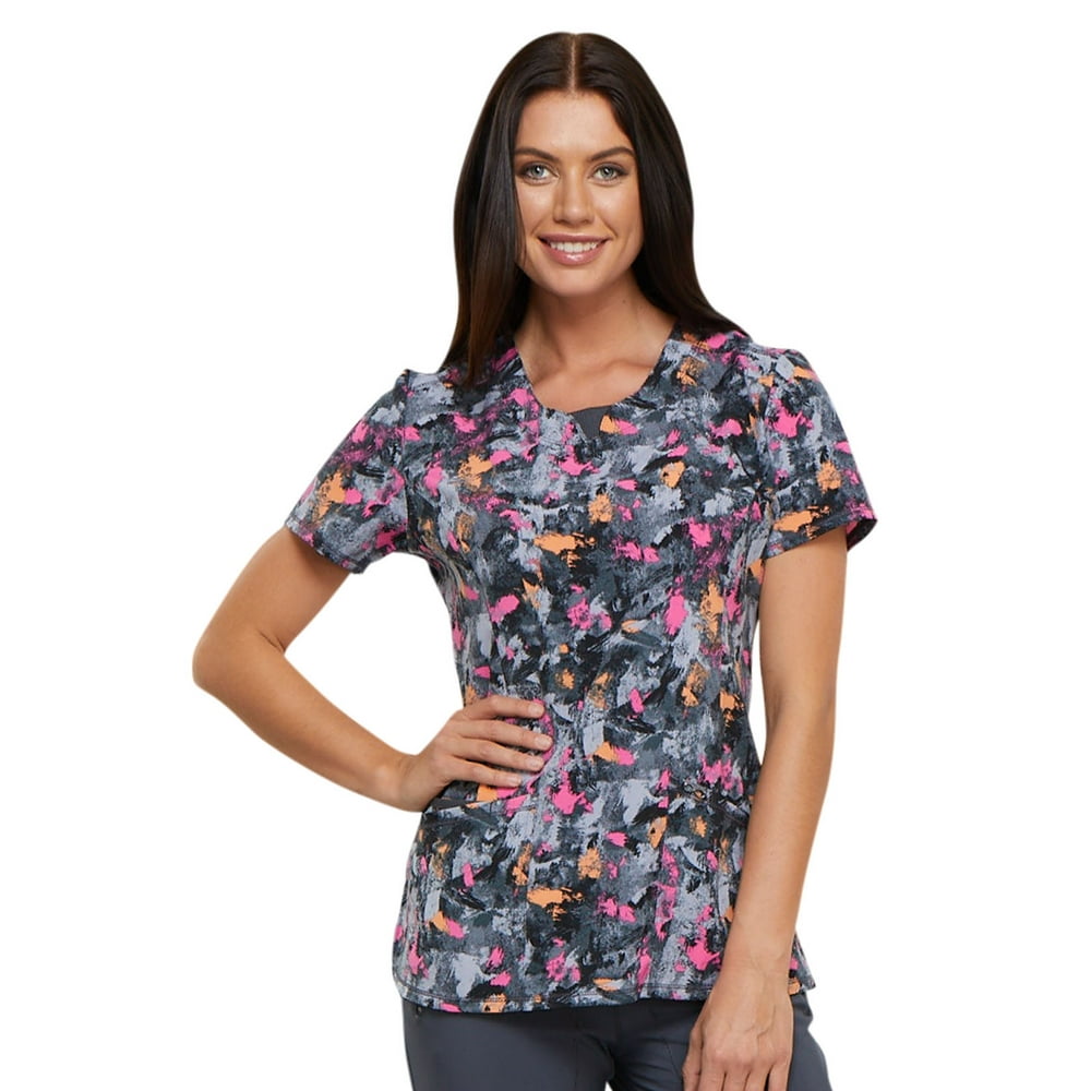 Cherokee - Cherokee Infinity Scrubs Top for Women Round Neck CK609, S ...