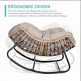 thumbnail image 3 of SWITTE Outdoor Rocking Chair, Indoor Lounge Rocking Chair with Cushion Chair, Beige, 3 of 10