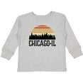 thumbnail image 3 of Inktastic Chicago Illinois Skyline Vintage Boys or Girls Long Sleeve Toddler T-Shirt, 3 of 5