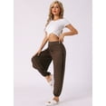 thumbnail image 2 of DARING DIVA Women's Side Slit Yoga Harem Pants S Coffee, 2 of 5
