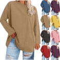 thumbnail image 3 of Oksale Oversized T Shirts for Women Plus Size Loose Fit Long Sleeve Basic Tees Lightweight Casual Round Neck Fall Clothes Red 3XL, 3 of 6