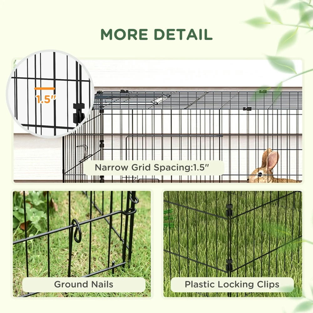 Resenkos Rabbit Hutch, Duck Cage Hutch,Rabbit Coop,73" Small Animal Playpen with with Roof for Rabbits, Chicken, Chinchillas, Green