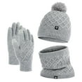 thumbnail image 4 of CSChome Hat Scarf Gloves Set Winter Hat Scarf Set - 3 Pcs Unisex Thick Warm Elastic Non-Slip Windproof, 4 of 7
