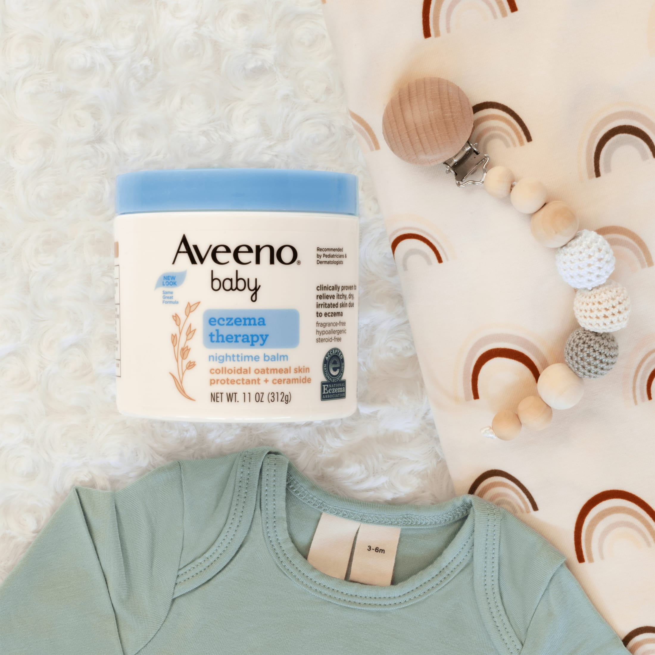 (3 pack) Aveeno Baby Eczema Therapy Nighttime Body Balm, Colloidal Oatmeal, 5.5 oz