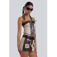 thumbnail image 4 of iamg Haut de Course en PU pour Femmes corset Sans Manches à Imprimé Ancien, 4 of 5