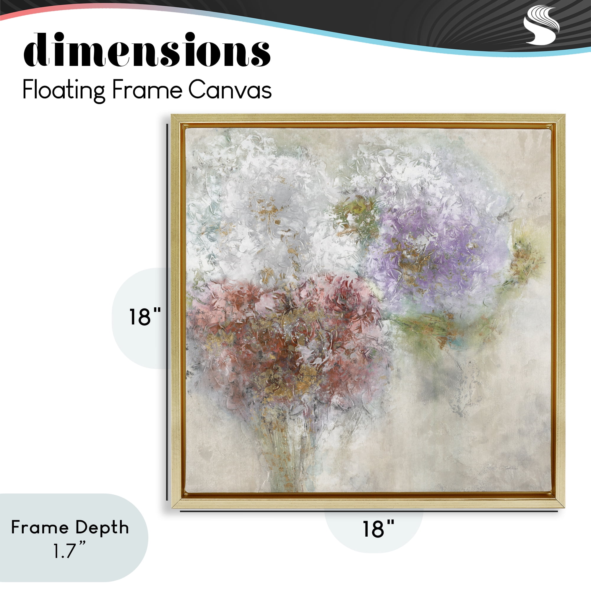 Stupell Industries Dappled Visuals Flowers Gold Framed Floater Canvas Wall Art, design by Leah Rei