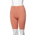 thumbnail image 5 of A2Y Women's Basic Solid Premium Cotton Mid Thigh High Rise Biker Bermuda Shorts Ash Rose M, 5 of 5