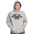 thumbnail image 3 of Don't Eat Watermelon Seeds Funny Zip Hoodie Sweatshirt Women Brisco Brands M, 3 of 5