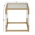 thumbnail image 4 of DecMode 19" x 20" Gold Metal Cube Shaped Accent Table with Clear Glass Top and Acrylic Legs, 1-Piece, 4 of 11