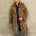thumbnail image 3 of guisaled Faux Fur Coat Men, Mens Faux Fur Jackets Vintage Classic Trench Coat Jacket Open Front Lapel Fluffy Long Winter Coats, 3 of 9