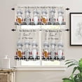 thumbnail image 2 of Country Star Live Laugh Love 3 Piece Kitchen Curtains Tiers and Valances Set, Rustic Berries Pine Cones Red Plaid Rod Pocket Short Window Treatment Tiers Curtains Panel and Valance for Cafe Bathroom, 2 of 5
