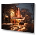 thumbnail image 2 of Designart "Retro Theater Night View" Theatres Canvas Prints, 2 of 7