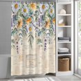 thumbnail image 3 of Eucalyptus Leaves Daisy Fabric Shower Curtain Flowers Leaf Retro Washable Shower Curtains for Bathroom, Waterproof Bath Curtain with Hooks Home Decor 72x72in, 3 of 8