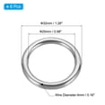 thumbnail image 2 of Uxcell Metal Rings Stainless Steel Rings Marine Grade Multi-Purpose O Ring Welded Round Ring 6 4x25mm, 2 of 5