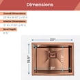 thumbnail image 3 of Strictly Sinks Undermount Workstation Kitchen Sink-Copper 23 Inch 16 Gauge Single Bowl Kitchen Sink, 3 of 8