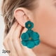 thumbnail image 1 of Pendientes colgantes de flores, pendientes de pétalos florales, pendientes colgantes para vacaciones, mujeres, niñas, joyería del día de San Valentín, Verde, 1 of 8