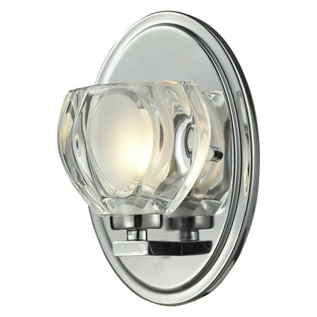 Ada Compliant Sconce - Z-Lite 3023-1V Hale 1-Light ADA Compliant Bathroom Sconce with Sand Blasted Glass Shade
