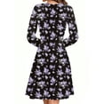 thumbnail image 6 of UVN Dresses for Women Fall Long Sleeve Square Neck Dress Boho Floral Print Midi Dresses with Pockets, 6 of 11