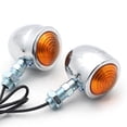 thumbnail image 2 of Kuymtek Intermitentes Metal Retro Luces Intermitentes para Motocicleta Con Lente Ámbar 12V (plateado) 2 Uds., 2 of 9