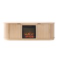 thumbnail image 4 of Walker Edison Modern Reeded 70” Fireplace TV Stand - Coastal Oak, 4 of 12