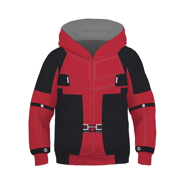 Sudadera con capucha 3D de Deadpool para niños, sudadera de superhéroe de anime, sudadera cómoda y transpirable.