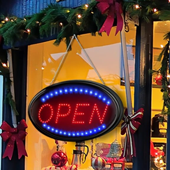 UU&T LED Open Sign, 19''x10" Bright Sign Flashing Light for Business Walls Window Shop Bar Hotel, Two Modes, 1.45lbs