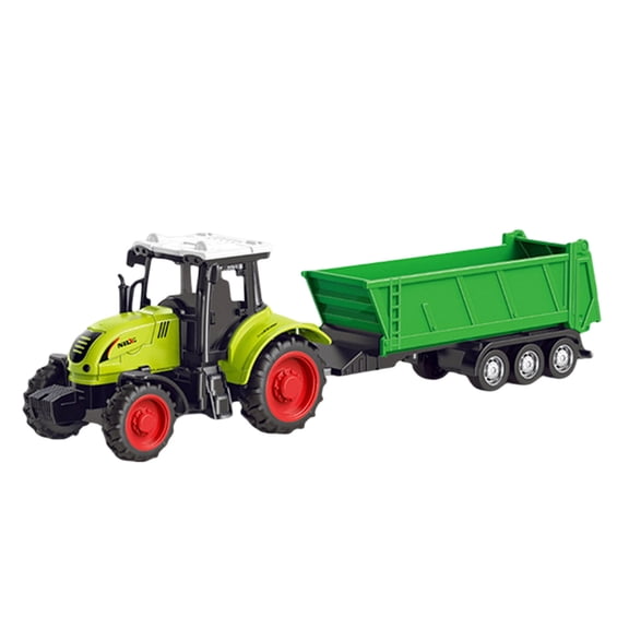 Playful Tractor Toy with Push-Pull Wagon for Kids - Interactive Farm Vehicle for Toddlers and Beginners