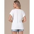 thumbnail image 3 of DARING DIVA Women's Short Sleeve Hollow Out Casual Eyelet Tops S White, 3 of 6