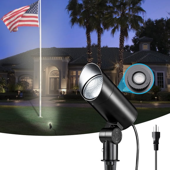 SUNVIE 30W Spotlight Outdoor LED 5000K Dusk to Dawn Plug in Landscape Light with Photocell Sensor