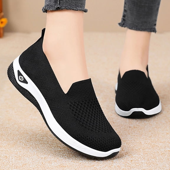 YOUYEDIAN Womens Orthopedic Shoes Arch Support Running Shoes Breathable Slip on Non Slip Hiking Shoes Mesh Stretch Comfortable 2026 Foam Shoes