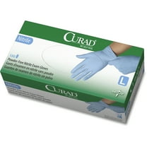 Curad Powder-free Nitrile Disposable Exam Gloves, Blue, 150 / Box (Quantity)