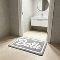 thumbnail image 5 of KOYPTL Waffle Bath Mat Boho Flocked Bath Rug Absorbent Non Slip Ultra Soft Bathroom Mats Machine Washable Knit Bath Rugs with Bath Letter for Bathroom Bedroom Kitchen Tub 16*24" Gray, 5 of 6