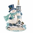 thumbnail image 2 of Clearance! Coastal Snowman Lighthouse Christmas Ornament, Hanging Christmas Decorations Outdoor Indoor, Nautical Starfish Ocean Wave Xmas Keepsake Gift for Christmas Tree & Wreath Holiday Decor, 2 of 8