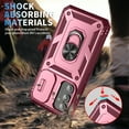 thumbnail image 2 of ShellTech for Samsung Galaxy A54 5G Case Built-in Slide Camera Lens Cover, Heavy Duty Shockproof Hybrid Rugged Protective Phone Case, Built in Finger Ring Stable Holder Kickstand,Pink+Red, 2 of 11