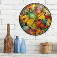 thumbnail image 3 of Yayeee Wall Clock Battery Operated 9.5" Silent Non-Ticking for Living Room, Retro Autumn Leaves, 3 of 8