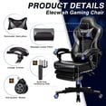 thumbnail image 2 of FULLWATT Video Gaming Chair Office Chair Ergonomic PC Computer Chair Reclining Racing Chair with High Back Swivel Executive Office Desk Chair with Extendable Footrest Adjustable Lumbar Pillow Gray, 2 of 13