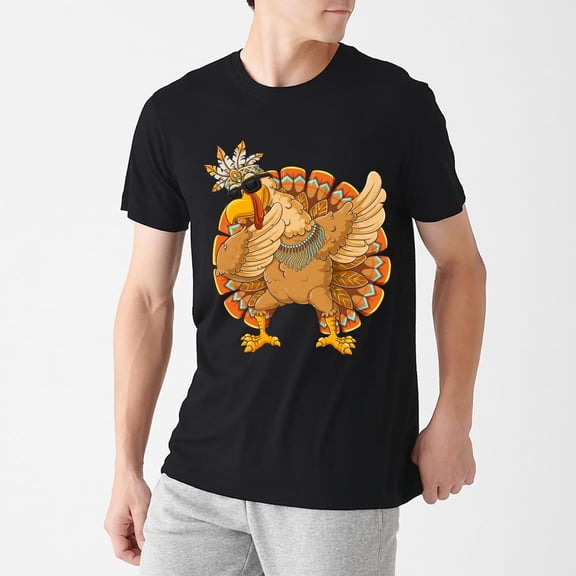 Turkey Thanksgiving Graphic Tee, Vintage Pilgrim T-Shirt, Thanksgiving Day Top,Crew neck,Funny,cotton,black,S-5XL