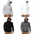 thumbnail image 4 of FNNMNNR Men‘s Mask Hooded Sweatshirt Loose Long Sleeve Pullovers  Gray, 4 of 5