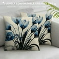 thumbnail image 3 of ARISTURING  Spring Blue Tulip Throw Pillow Covers  Square Home Decor Cushion Cases Fabric Pillowcase for Couch Sofa Bedroom Living Room (Blue Flower), 3 of 5