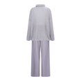 thumbnail image 4 of WILLBEST Fall Clothes Women Women's Fall and Winter Fashion Solid Color Sweater and Pants Set Convertable Pants, 4 of 7