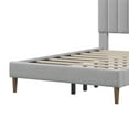 thumbnail image 4 of Tripp Modern Full Platform Bed Frame with Channel Tufted Headboard Gray, 4 of 9