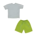 thumbnail image 1 of Camisetas y pantalones de soldado a escala 1:6, disfraz de cosplay, pantalones cortos, mangas y decoración de pantalones. Verde claro, 1 of 7